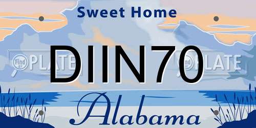 DIIN70 Alabama License Plate