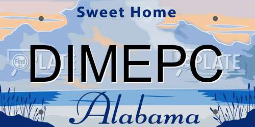 DIMEPC Alabama License Plate