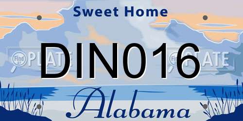DIN016 Alabama License Plate