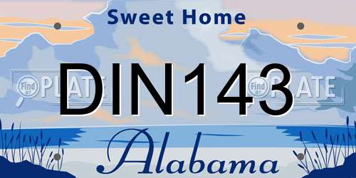 DIN143 Alabama License Plate