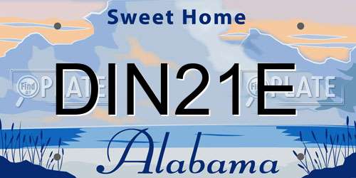 DIN21E Alabama License Plate
