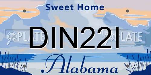 DIN22I Alabama License Plate
