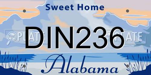 DIN236 Alabama License Plate