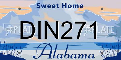 DIN271 Alabama License Plate