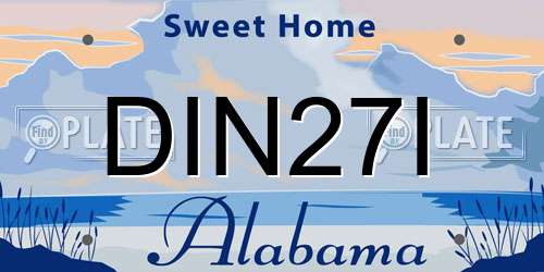 DIN27I Alabama License Plate
