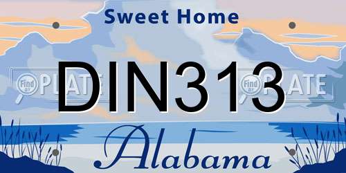DIN313 Alabama License Plate