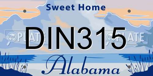 DIN315 Alabama License Plate