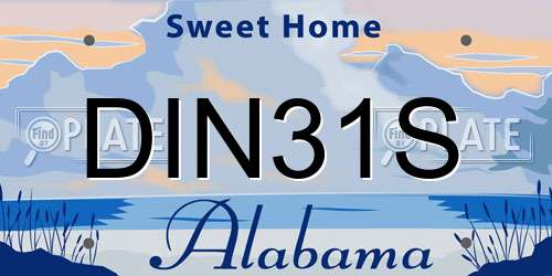 DIN31S Alabama License Plate