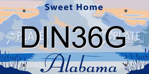 DIN36G Alabama License Plate