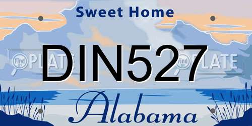 DIN527 Alabama License Plate