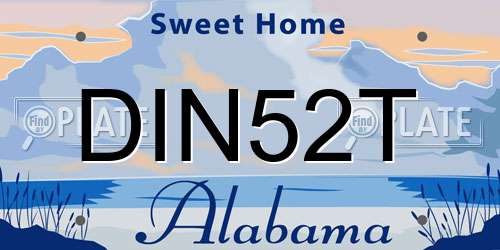 DIN52T Alabama License Plate