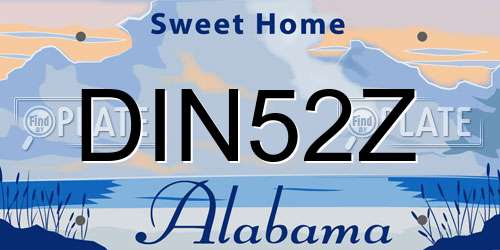 DIN52Z Alabama License Plate