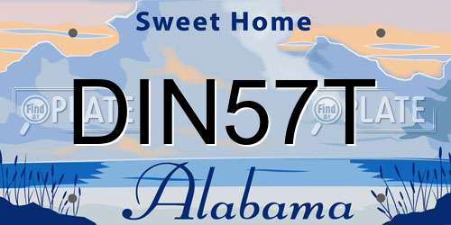 DIN57T Alabama License Plate