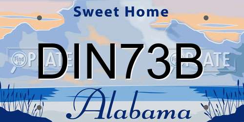DIN73B Alabama License Plate