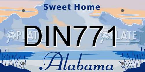 DIN771 Alabama License Plate