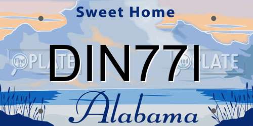DIN77I Alabama License Plate