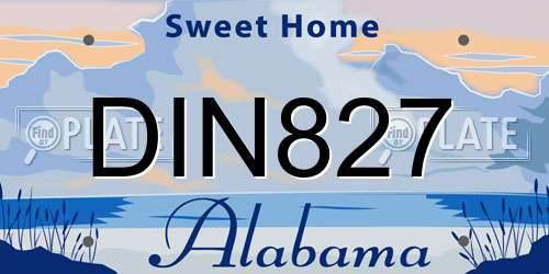 DIN827 Alabama License Plate