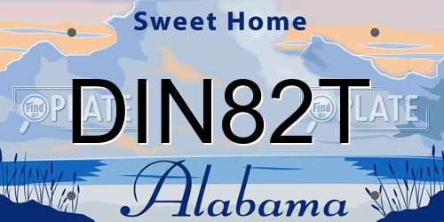 DIN82T Alabama License Plate