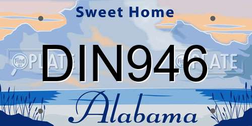 DIN946 Alabama License Plate
