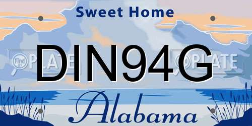 DIN94G Alabama License Plate