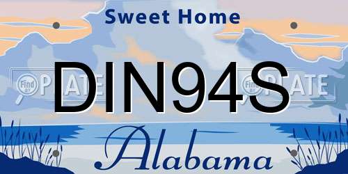 DIN94S Alabama License Plate