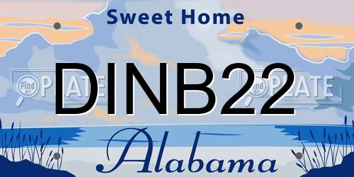 DINB22 Alabama License Plate