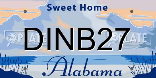DINB27 Alabama License Plate