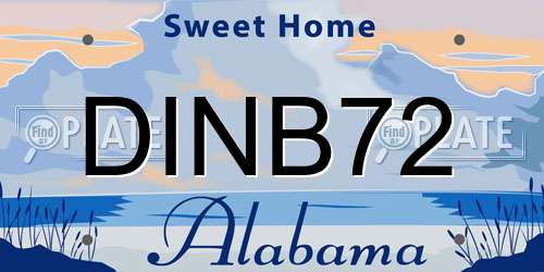 DINB72 Alabama License Plate