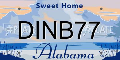 DINB77 Alabama License Plate