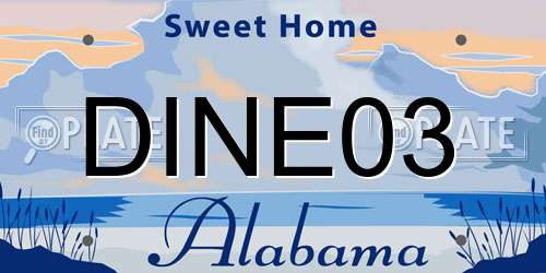 DINE03 Alabama License Plate