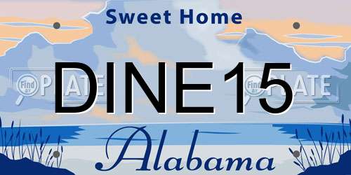 DINE15 Alabama License Plate
