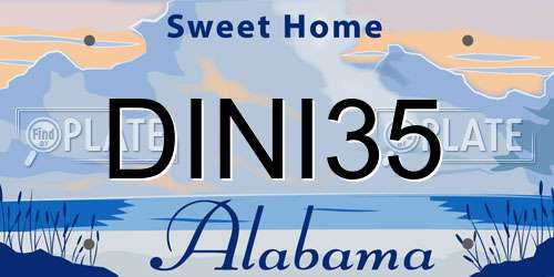DINI35 Alabama License Plate