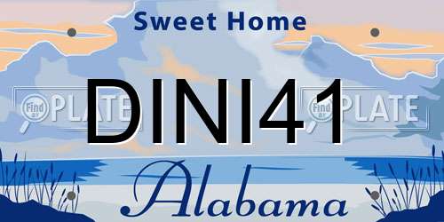 DINI41 Alabama License Plate