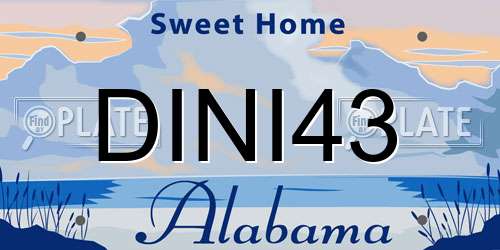 DINI43 Alabama License Plate
