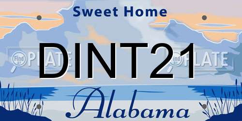 DINT21 Alabama License Plate