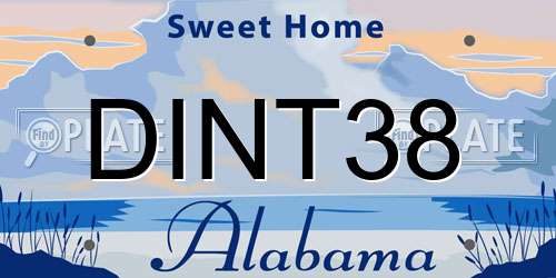 DINT38 Alabama License Plate