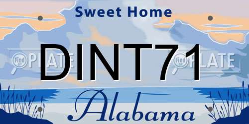 DINT71 Alabama License Plate