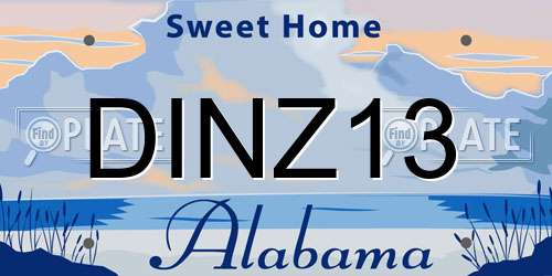 DINZ13 Alabama License Plate