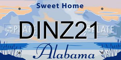 DINZ21 Alabama License Plate