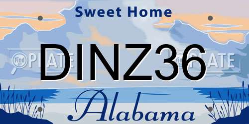 DINZ36 Alabama License Plate