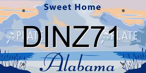 DINZ71 Alabama License Plate