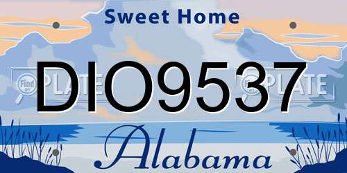 DIO9537 Alabama License Plate