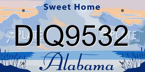 DIQ9532 Alabama License Plate