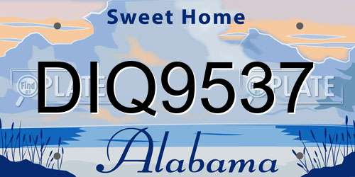 DIQ9537 Alabama License Plate