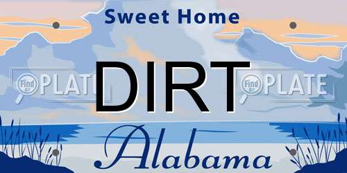DIRT Alabama License Plate