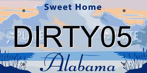 DIRTY05 Alabama License Plate
