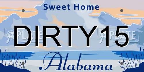 DIRTY15 Alabama License Plate