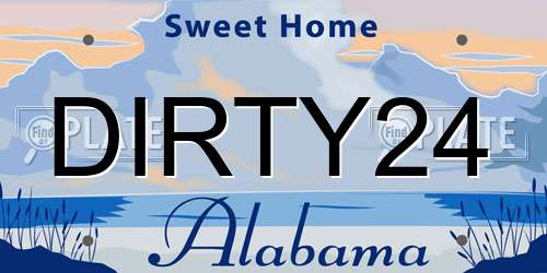 DIRTY24 Alabama License Plate