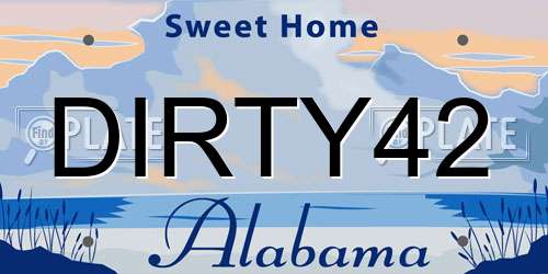 DIRTY42 Alabama License Plate