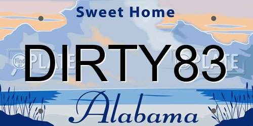 DIRTY83 Alabama License Plate